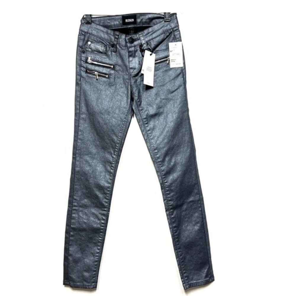 Hudson Kid’s Coated Skinny Jeans in Ebony 8 NWT